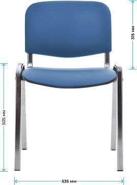 Изображение товара Стул офисный Helmi Изо HL-F01 / 359860 (хром/кожзам синий)