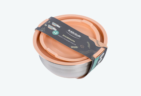 Изображение товара Набор мисок Attribute Scandinavia ASK048 (2шт, с крышками)