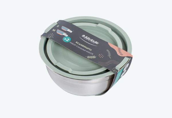 Изображение товара Набор мисок Attribute Scandinavia ASK048 (2шт, с крышками)