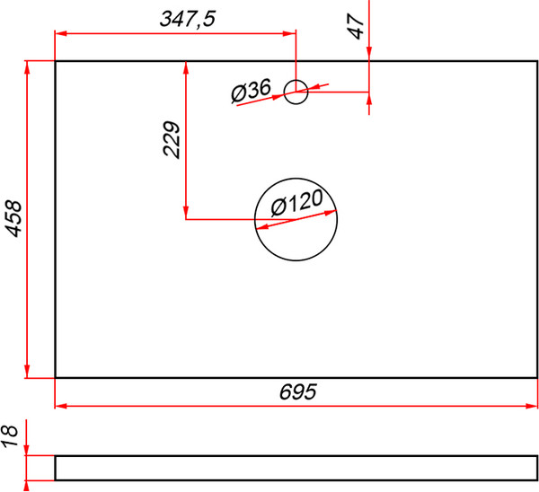 Изображение товара Столешница для тумбы в ванную ЗОВ CDSP18TS695458C2 (сепия)