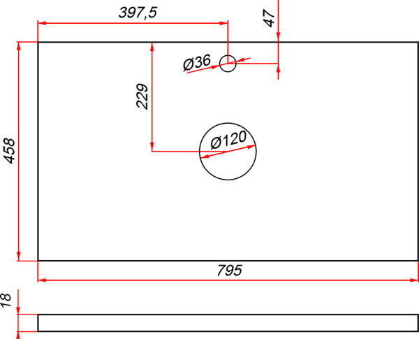 Изображение товара Столешница для тумбы в ванную ЗОВ CDSP18TS795458C2 (сепия)