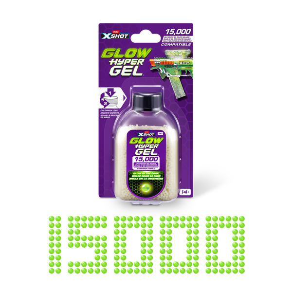 Изображение товара Боеприпасы для оружия игрушечного Zuru X-Shot Hypergel. Glow In The Dark / 36785 (15000шт)