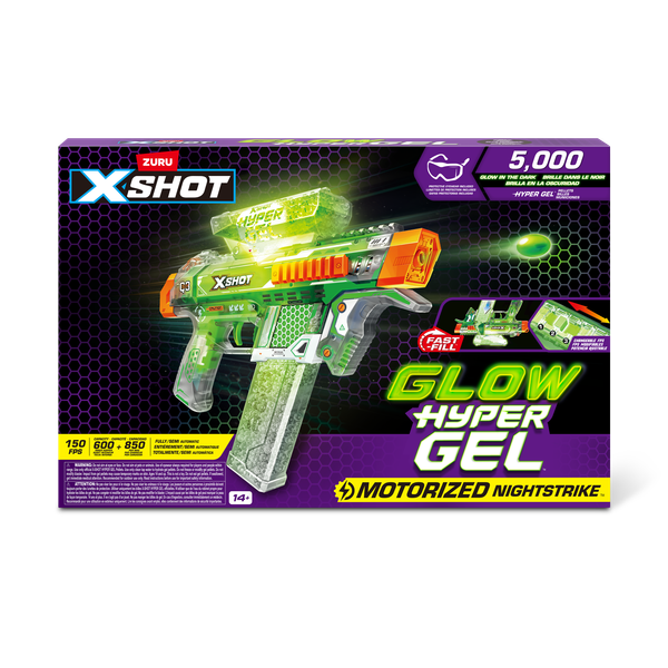 Изображение товара Бластер игрушечный Zuru X-Shot Hypergel. Glow In The Dark. Найтстрайкер / 36782