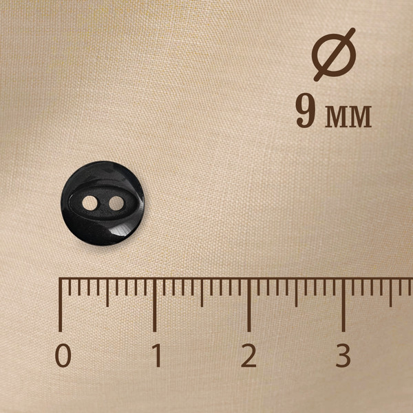 Изображение товара Набор пуговиц Sentex P-A1401 9/2 (100шт, черный)
