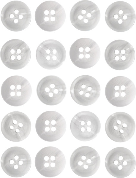 Изображение товара Набор пуговиц Sentex P-A1828 12.5/4 (20шт, белый)