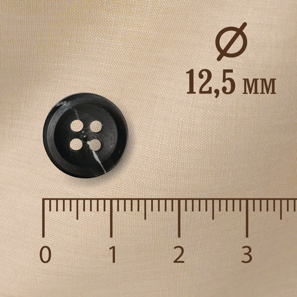Изображение товара Набор пуговиц Sentex P-A1828 12.5/4 (100шт, черный)