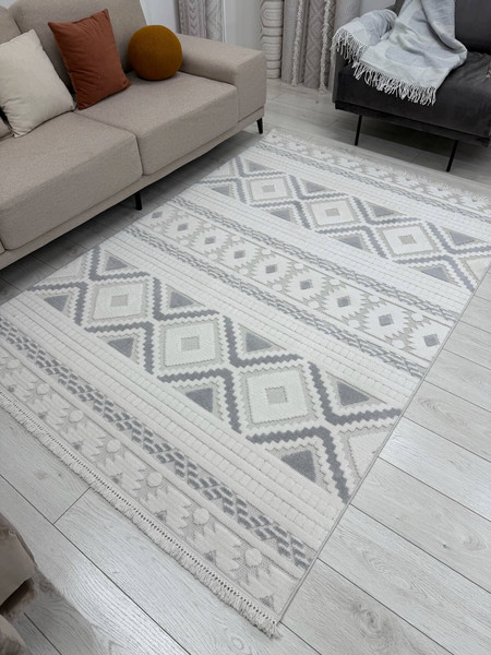 Изображение товара Ковер Radjab Carpet Поло Прямоугольник PL 273 / 12545RK (2x4, Cream/Grey)