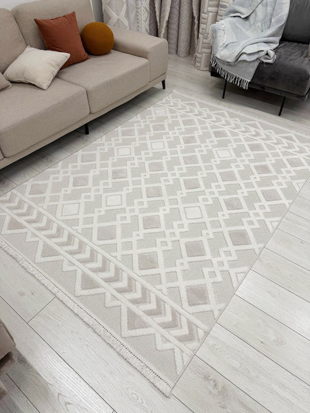Изображение товара Ковер Radjab Carpet Поло Прямоугольник EN 256 / 12535RK (2x2.9, Cream/Beige)