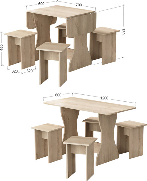 Изображение товара Обеденная группа Артём-Мебель Остин СН-130 ДСП  (дуб экспрессив песочный)