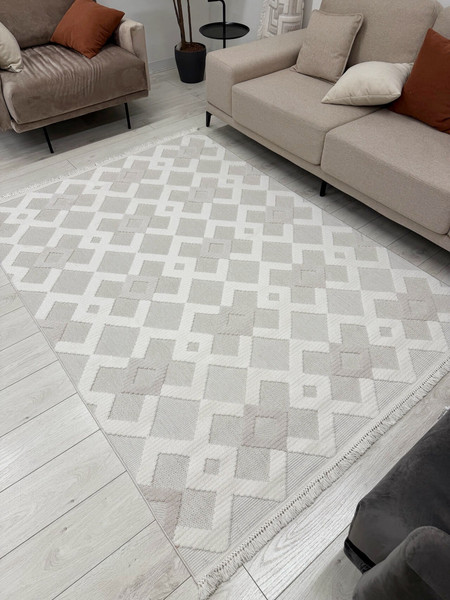 Изображение товара Коврик Radjab Carpet Поло Прямоугольник EN 261 / 12473RK (1.2x1.8, Cream/Beige)