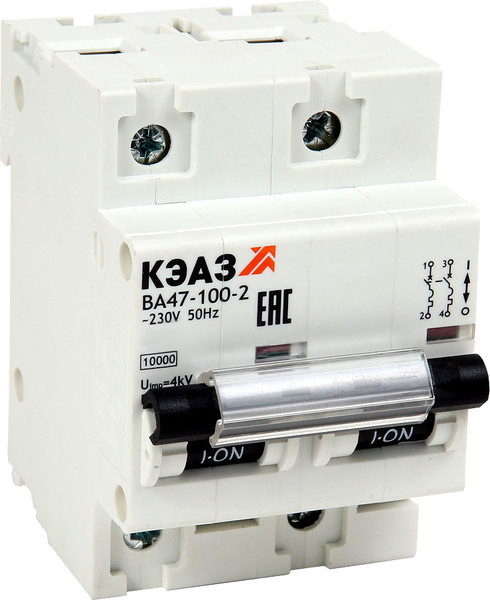 Изображение товара Выключатель автоматический КЭАЗ ВА47-100-2C80-УХЛ3 (10кА) / 318127