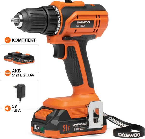 Изображение товара Аккумуляторная дрель-шуруповерт Daewoo Power DAA 2122Li Set
