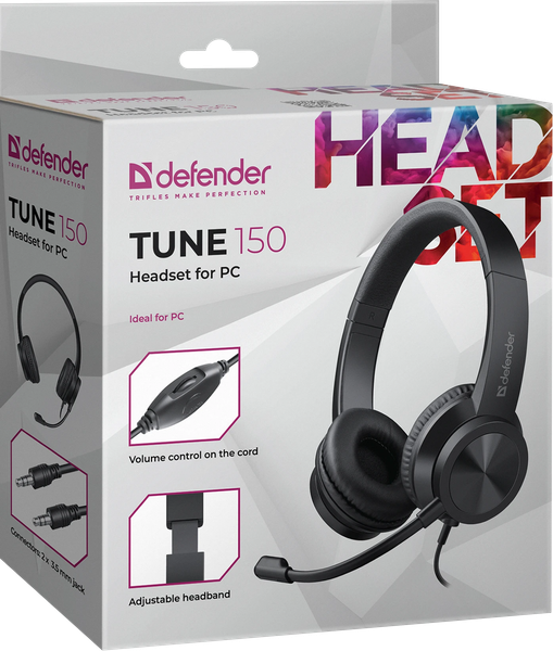 Изображение товара Наушники-гарнитура Defender Tune 150 / 63151 (черный)