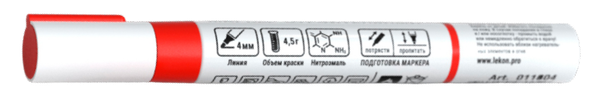 Изображение товара Маркер-краска LEKON С нитроэмалью 4мм / 011104 (красный)