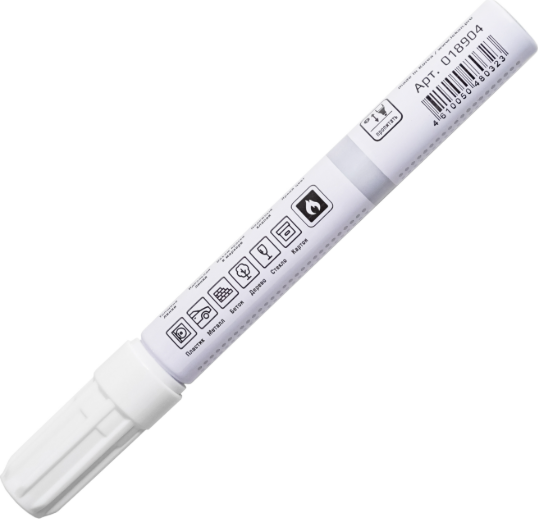 Изображение товара Маркер перманентный LEKON Profi с нитроэмалью 4мм / 018904 (белый)