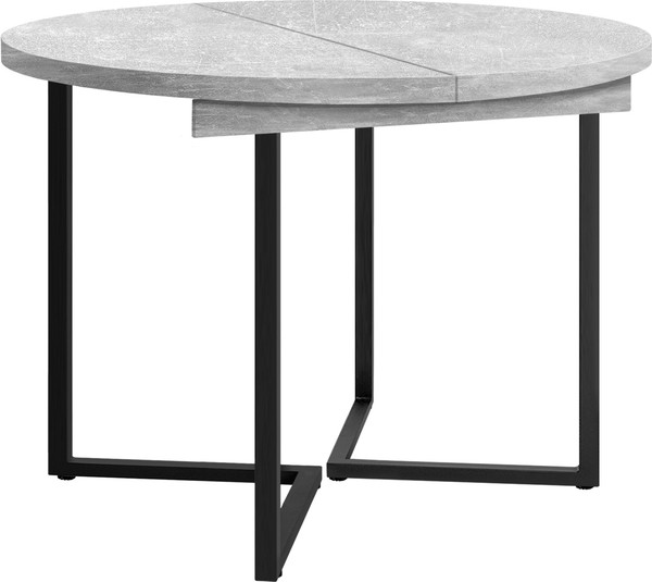 Изображение товара Обеденный стол Millwood Лондон D1100 (Л) раздвижной / 110-150x110x76 (бетон/металл черный)