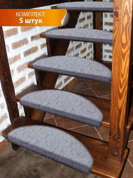 Изображение товара Набор ковриков для лестницы MATEX My Step / 54-658 (5шт, темно-серый)
