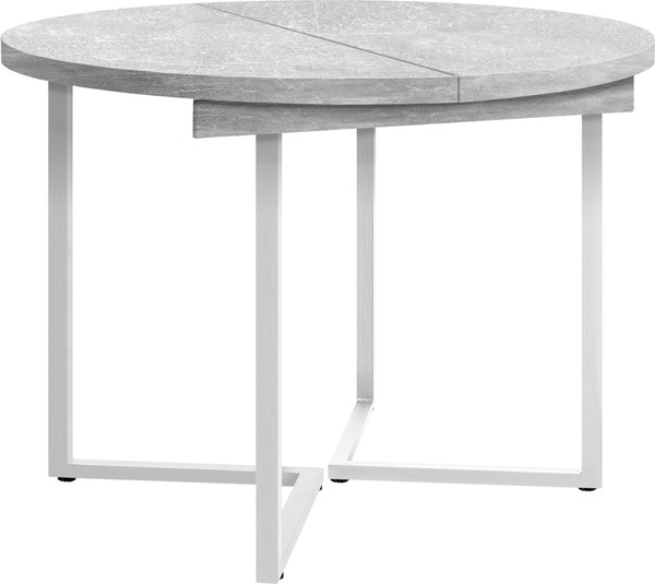 Изображение товара Обеденный стол Millwood Лондон D1100 (Л) раздвижной / 110-150x110x76 (бетон/металл белый)