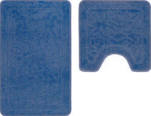 Изображение товара Набор ковриков для ванной и туалета Shahintex РР 60x100/60x50 003 S (синий 56)