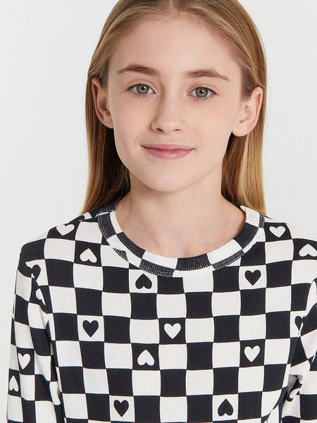 Изображение товара Лонгслив детский Mark Formelle 127917/1 (р.140-68, черно-белая клетка)