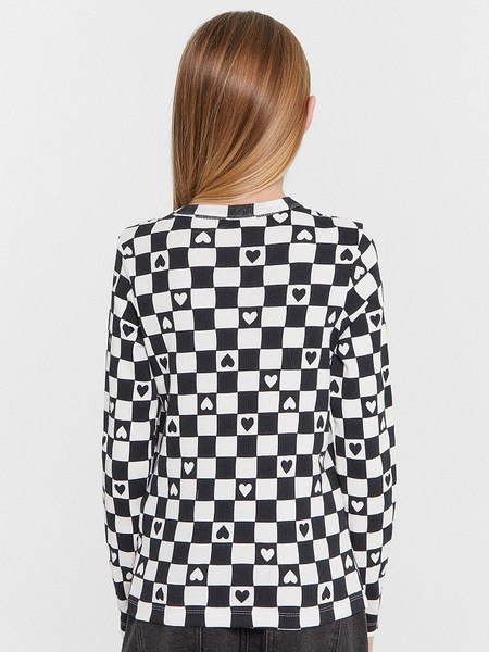 Изображение товара Лонгслив детский Mark Formelle 127917/1 (р.140-68, черно-белая клетка)