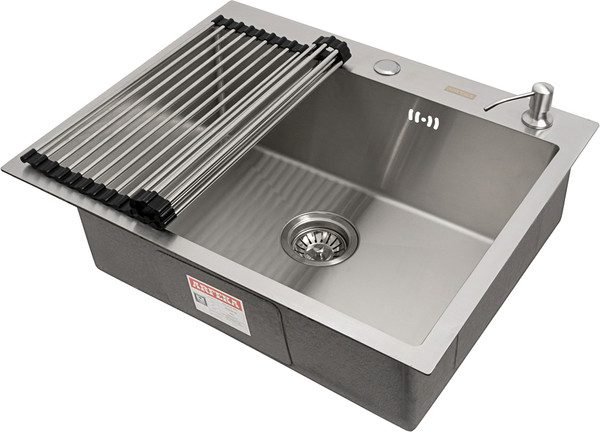 Изображение товара Мойка кухонная Arfeka Eco AR 60x50 + RM AR + DS AR (Satin Decor Volcanic Rock, с аксессуарами)