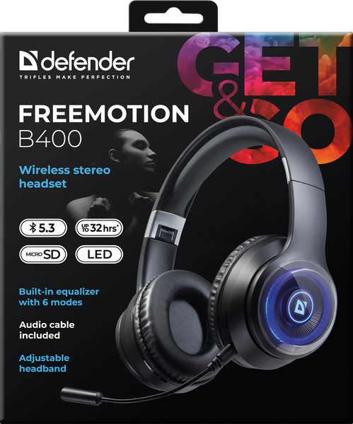 Изображение товара Наушники-гарнитура Defender FreeMotion B400 / 63400