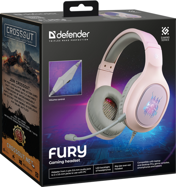 Изображение товара Наушники-гарнитура Defender Fury / 64481