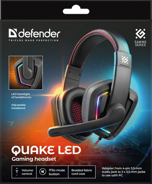 Изображение товара Наушники-гарнитура Defender Quake / 64515