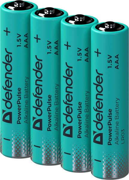 Изображение товара Комплект батареек Defender PowerPulse LR03-4BL ААА / 56023 (4шт)