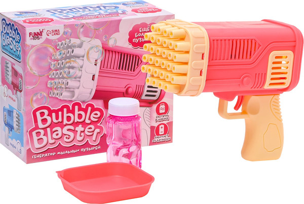 Изображение товара Генератор мыльных пузырей детский Funny Toys Веселье S3002-1 / 10182786 (розовый)