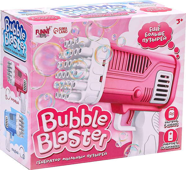 Изображение товара Генератор мыльных пузырей детский Funny Toys Веселье S3002-1 / 10182786 (розовый)