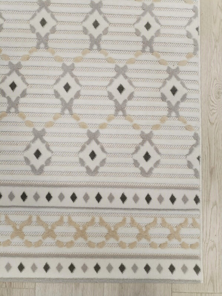 Изображение товара Ковер Radjab Carpet Сканди Сизаль Прямоугольник 10706A / 12256RK (2.4x3.4, Grii/Krem)