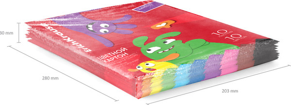 Изображение товара Набор цветного картона Erich Krause Jolly Friends / 62020 (10цв)