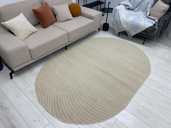 Изображение товара Ковер Radjab Carpet Сканди Сизаль Овал 10935A / 12272RK (1.6x3, Beige C/Beige C)