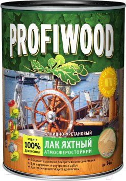 Изображение товара Лак яхтный Profiwood Атмосферостойкий (800мл, матовый)