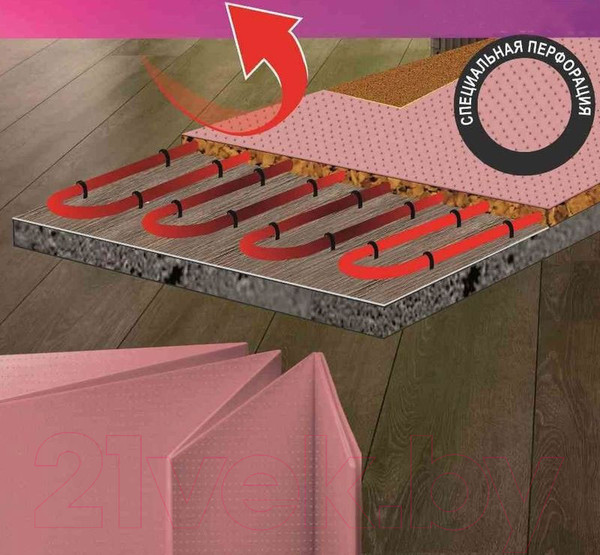 Изображение товара Подложка SOLID Перфорированная для теплого пола 1.8мм (8.4 м.кв.)