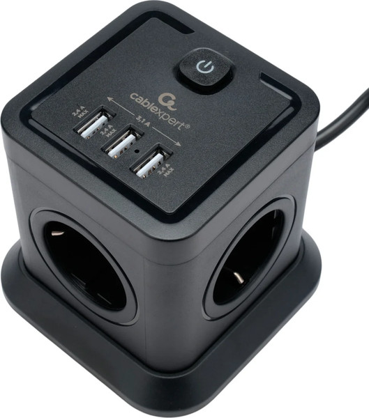 Изображение товара Сетевой фильтр Cablexpert TWR-4-U3-B-3