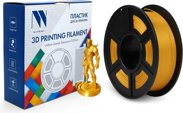Изображение товара Пластик для 3D-печати NV Print NV-3D-PLA-P-GOLD (1.75мм, 1кг, золотой)