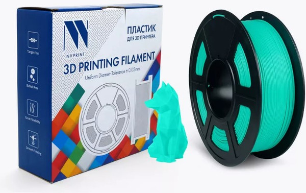 Изображение товара Пластик для 3D-печати NV Print NV-3D-PLA-P-MINT-GREEN (1.75мм, 1кг, мятный/зеленый)