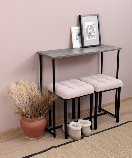 Изображение товара Консольный столик Древпром М141 ДП1-03-13 80-300x77 (эйприл/черный матовый)