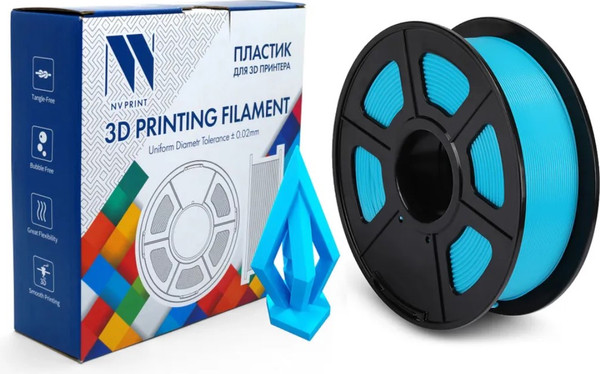 Изображение товара Пластик для 3D-печати NV Print NV-3D-PLA-P-CYAN (1.75мм, 1кг, Cyan)