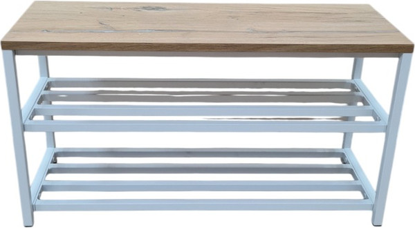 Изображение товара Полка для обуви Allerd 2 Rion 83x43 / 1010110600 (белый муар/дуб нокс)