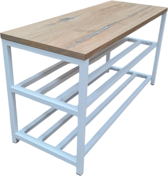 Изображение товара Полка для обуви Allerd 2 Rion 83x43 / 1010110600 (белый муар/дуб нокс)