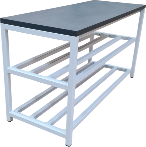 Изображение товара Полка для обуви Allerd 2 Rion 83x43 / 1010110700 (белый муар/металл бруклин)