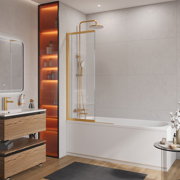 Изображение товара Стеклянная шторка для ванны Cezares SLIDER-FIX-VF-11-90/150-C-BORO