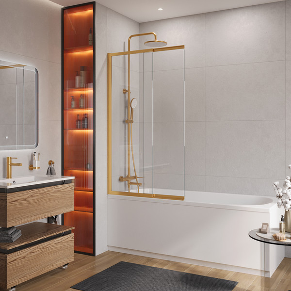 Изображение товара Стеклянная шторка для ванны Cezares SLIDER-FIX-VF-11-90/150-C-BORO