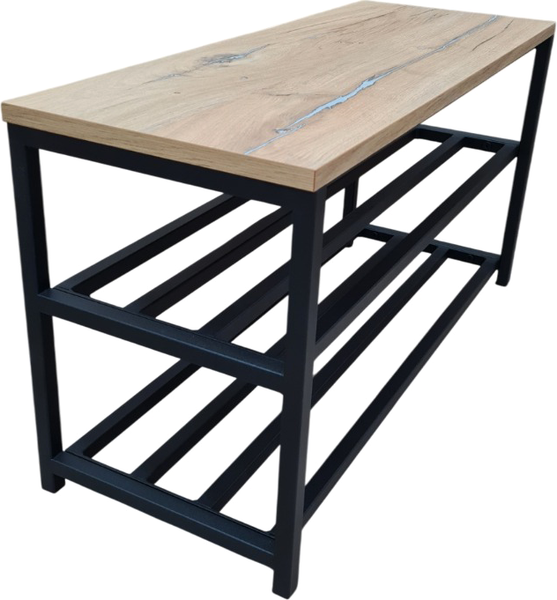 Изображение товара Полка для обуви Allerd 2 Rion 83x43 / 1010210600 (черный муар/дуб нокс)