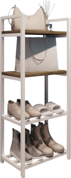 Изображение товара Полка для обуви Allerd 2+2 Rion 25x103 / 1030110300 (белый муар/австралийское дерево)