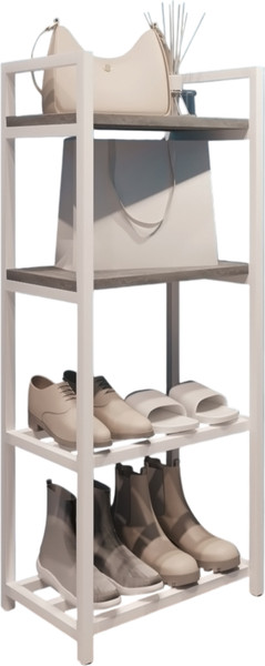 Изображение товара Полка для обуви Allerd 2+2 Rion 25x103 / 1030110500 (белый муар/бетон)